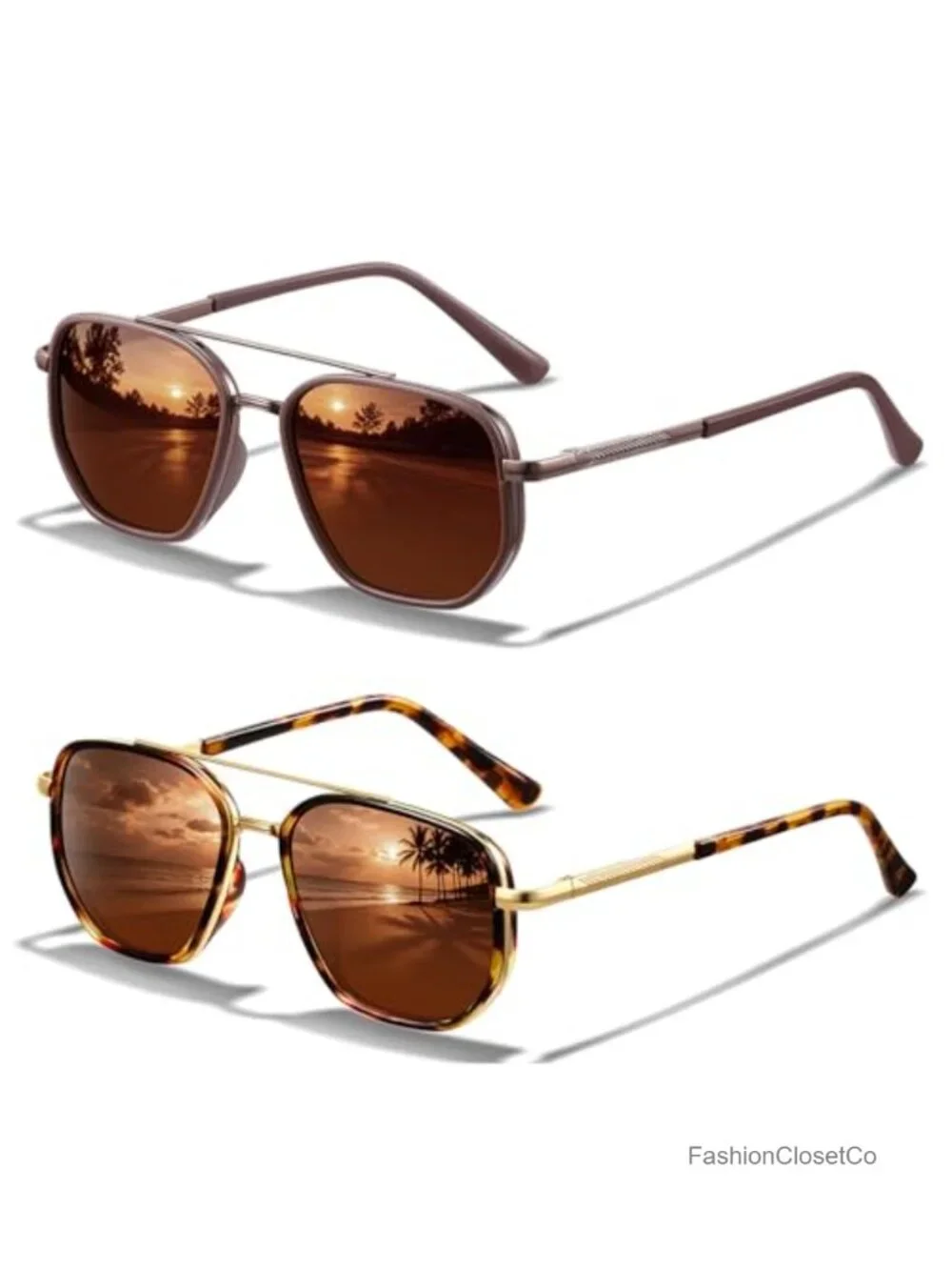 Classic Aviator Sunglasses for Women, Polarized UV Protection Metal Frame